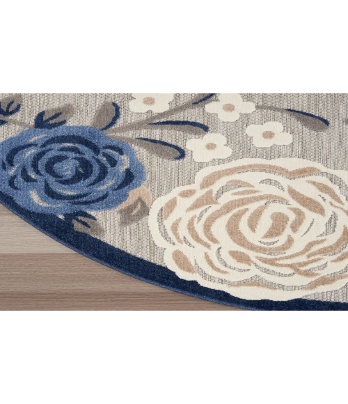 Nourison Aloha Blue Grey ALH32 7’10” Round Rug
