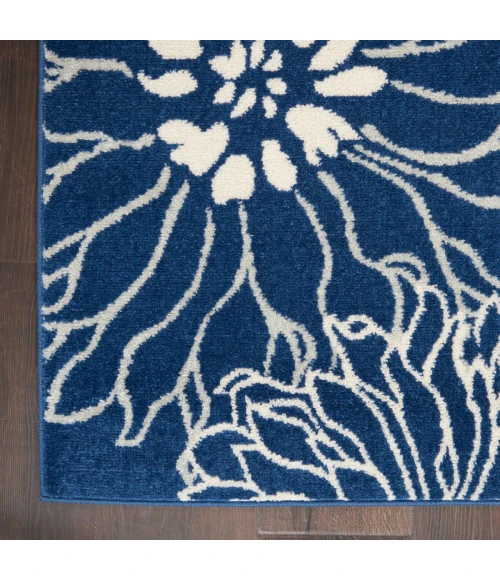 Nourison Passion Area Rug PSN17 Navy/Ivory 2'2" x 10'