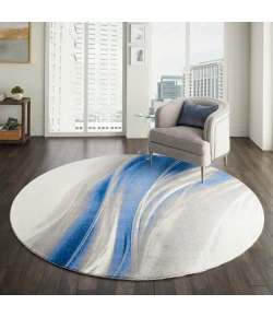 Nourison Home Twilight TWI28 Ivory Grey Blue 8 ft. Round Area Rug