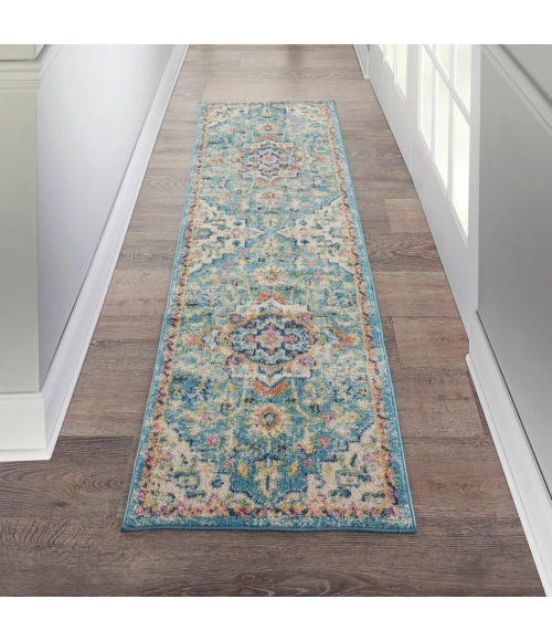 Nourison Passion Area Rug PSN25 Ivory/Light Blue 2'2" x 10'