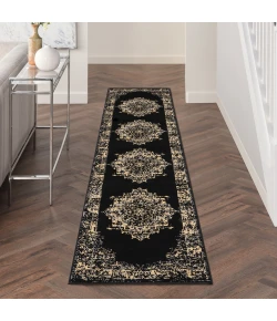 Nourison Home Grafix GRF14 Black 2 ft. 3 in. X 12 ft. Area Rug