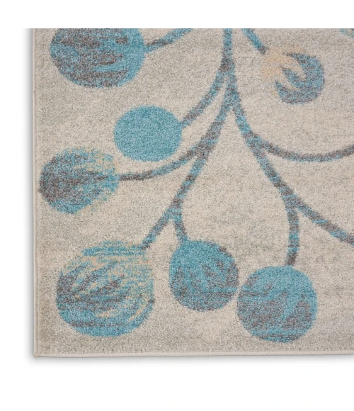 Nourison Tranquil Area Rug TRA03-Ivory/Turquoise