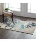 Nourison Celestial Area Rug CES02-Ivory/Teal Blue
