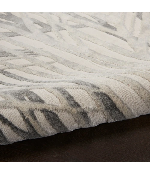 Nourison Rustic Textures Area Rug RUS17 Ivory/Grey 5'3" Round