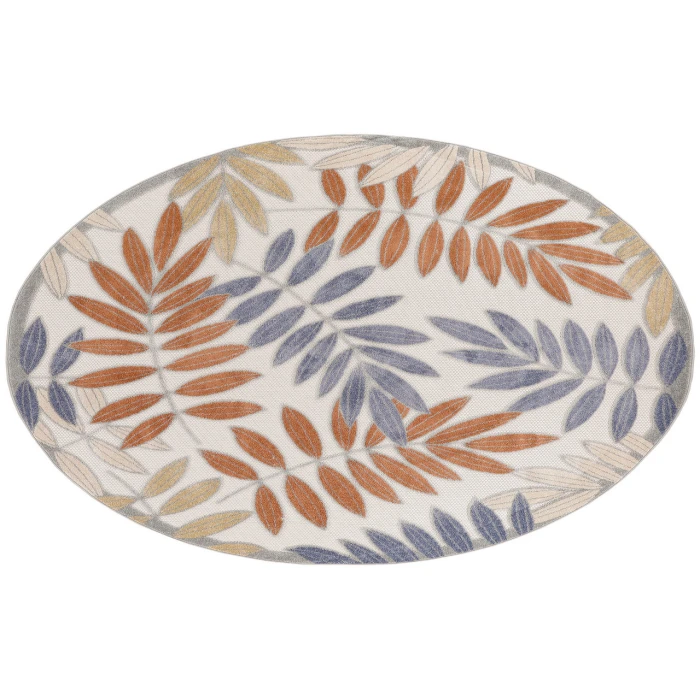 Nourison Aloha Blue Mocha ALH18 7’10” Round Rug
