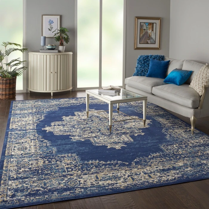 Nourison Grafix Area Rug GRF14-Navy Blue