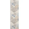 Nourison Home Seaside SDS04 Ivory Grey Blue 2 ft. X 6 ft. Area Rug