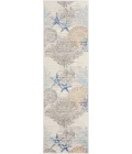 Nourison Seaside Ivory Grey Blue SDS04 6 ft. Rect. Rug