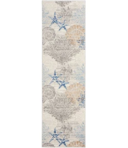 Nourison Home Seaside SDS04 Ivory Grey Blue 2 ft. X 6 ft. Area Rug
