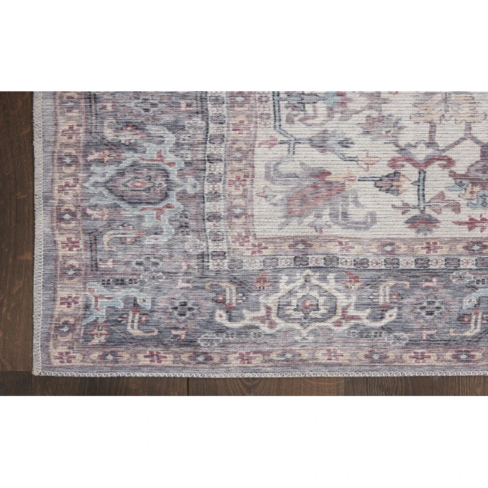 Nicole Curtis Machine Washable Series 1 Grey SR104 2 ft. 2 in. X 12 ft. Rectangle Rug