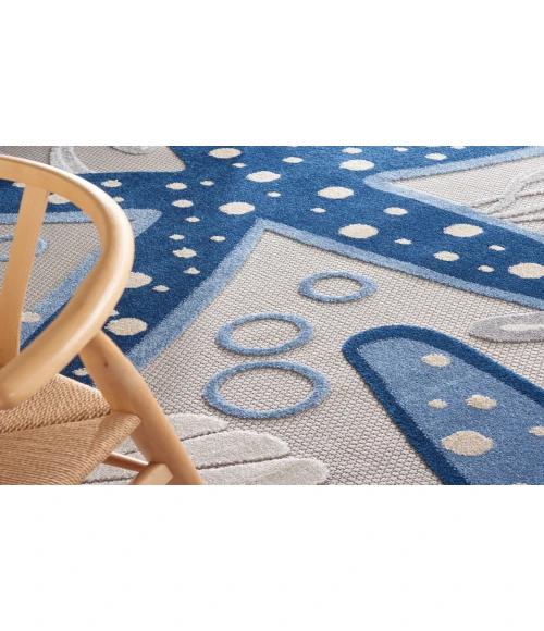 Nourison Aloha Blue Grey ALH24 3 ft. Square Rug