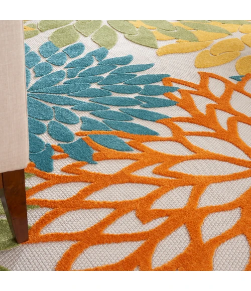 Nourison Aloha Area Rug ALH05 Turquoise Multicolor