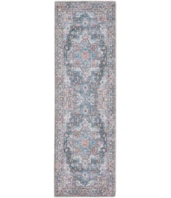 Nourison Home New Concept Washables SR101 Light Blue Multicolr 2 ft. X 6 ft. Area Rug