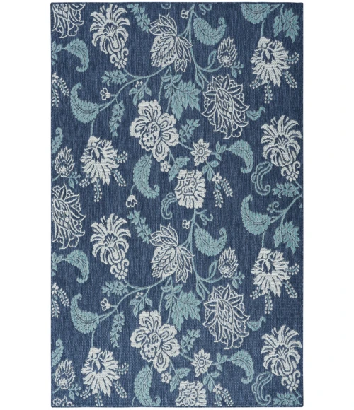 Nourison Garden Oasis Navy GOA03 6 ft. X 9 ft. Rectangle Rug