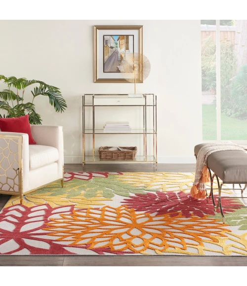 Nourison Aloha Area Rug ALH05-Red Multi Colored