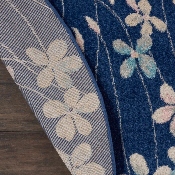 Nourison Tranquil Round Area Rug TRA04-Navy