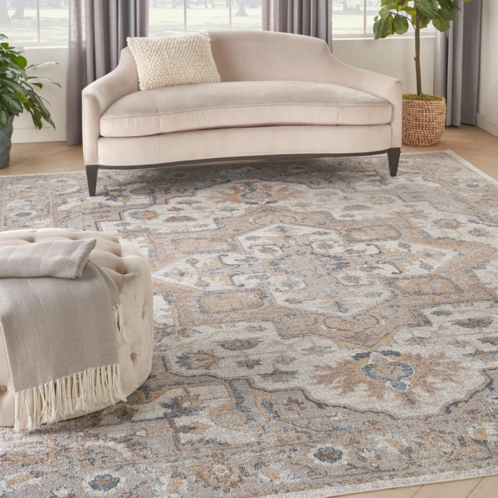Nourison Astra Machine Washable Area Rug ASW12 Silver Grey