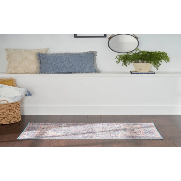 Nicole Curtis Machine Washable Series 1 Blue Multicolor SR104 3 ft. X 5 ft. Rectangle Rug