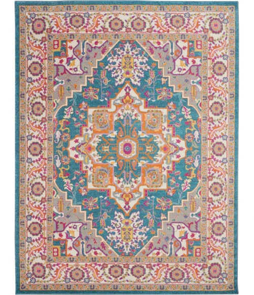 Nourison Passion Area Rug PSN20-Teal Multicolor