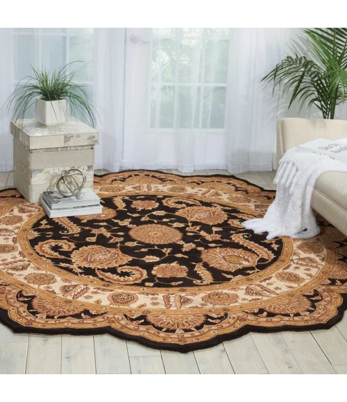 Nourison Home Heritage Hall Black HE19 6ft. x Freeform Free Form Rug