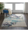 Nourison Celestial Area Rug CES02-Ivory/Teal Blue