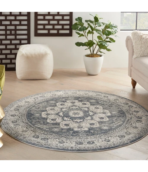 Nourison Quarry Grey/Ivory QUA07 4 ft. X Round Rug