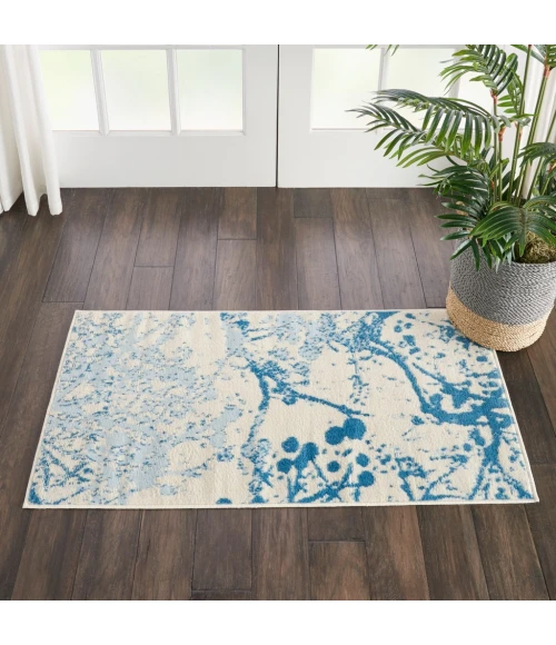 Nourison Jubilant Area Rug JUB12-Ivory/Blue
