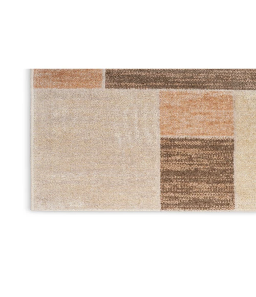Nourison Astra Machine Washable Beige Multicolor ASW09 2 ft. 2 in. X 10 ft. Rectangle Rug