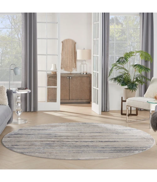 Nourison Rustic Textures Area Rug RUS04 Beige/Grey 7'10" Round