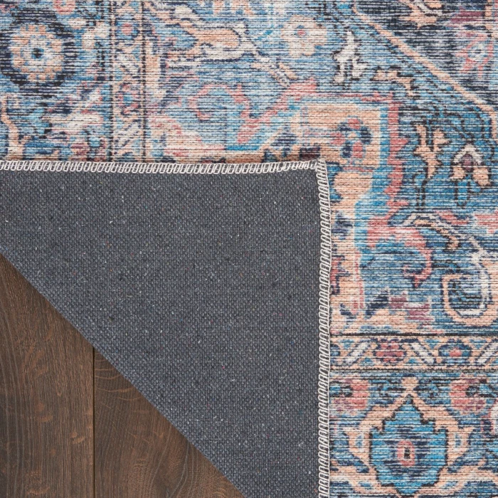 Nicole Curtis Machine Washable Series 1 Area Rug SR101 Blue 8' x 10'