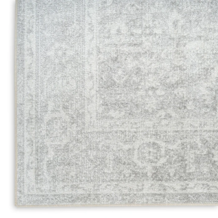 Nourison Astra Machine Washable Light Grey ASW11 9 ft. X 12 ft. Rect. Rug