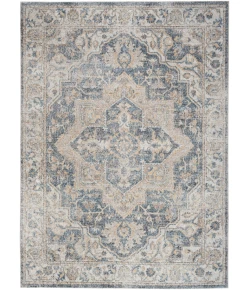 Nourison Home Astra Machine Washable ASW12 Grey Blue 6 ft. 7 in. X 9 ft. Area Rug