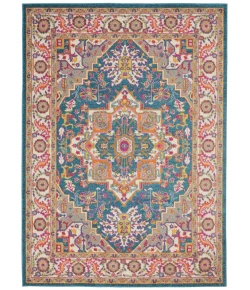 Nourison Home Passion PSN20 Teal Multicolor 3 ft. 9 in. X 5 ft. 9 in. Area Rug