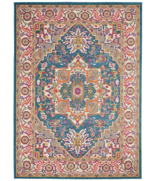 Nourison Passion Area Rug PSN20-Teal Multicolor