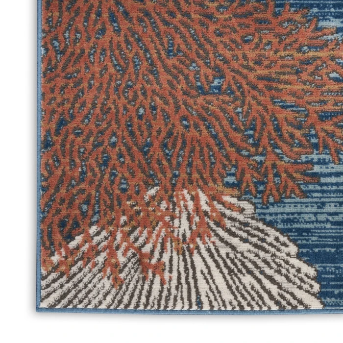 Nourison Seaside Blue Multicolor SDS04 8 ft. X 10 ft. Rect. Rug