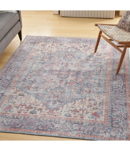 Nicole Curtis Machine Washable Series 1 Area Rug SR104 Blue/Multi