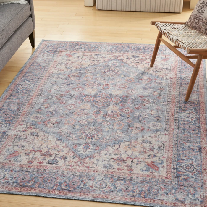 Nicole Curtis Machine Washable Series 1 Area Rug SR104 Blue/Multi