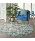 Nourison Passion Round Area Rug PSN25-Ivory/Light Blue