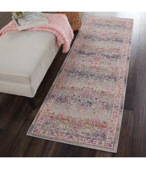 Nourison Vintage Kashan Runner Area Rug VKA01-Grey