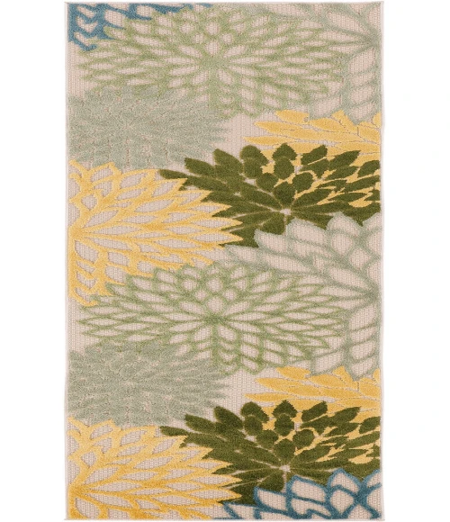 Nourison Aloha Green Multicolor ALH05 2 ft. 3 in. X 8 ft. Rectangle Rug