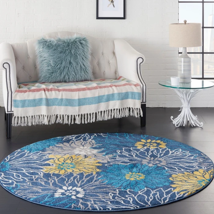 Nourison Passion Round Area Rug PSN17-Blue