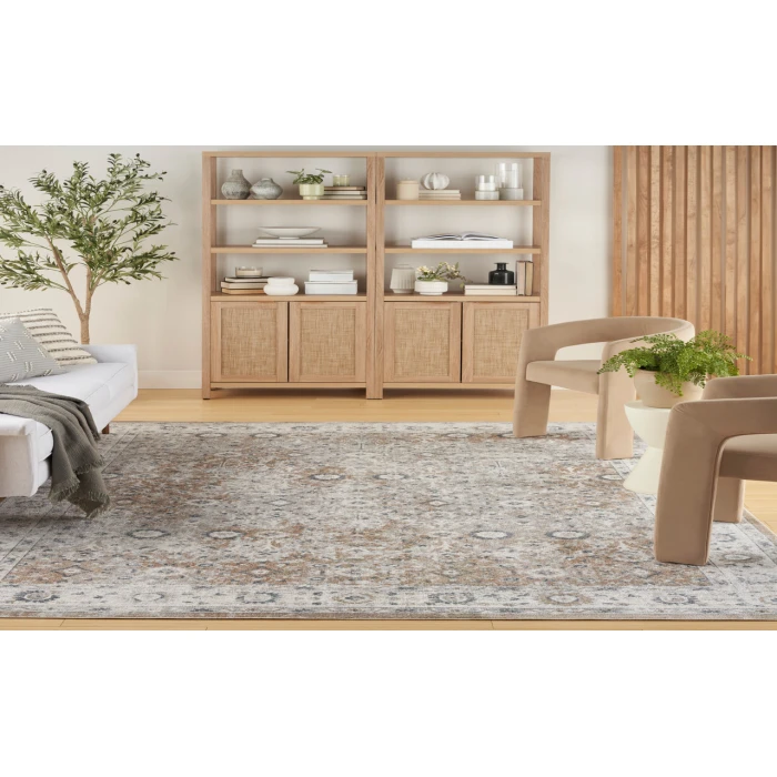 Nourison Astra Machine Washable Silver Taupe ASW16 7 ft. 10 in. X 10 ft. Rectangle Rug