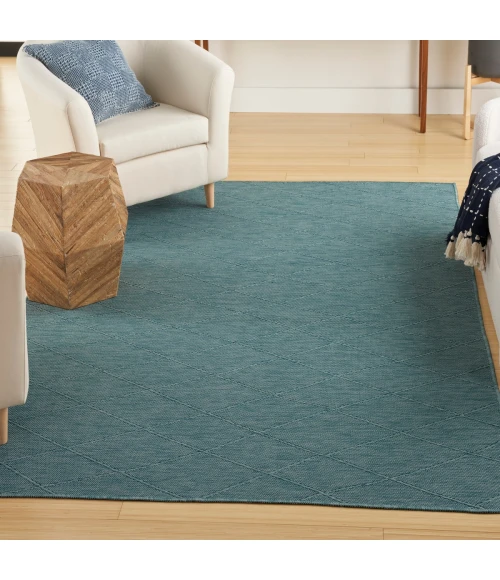 Nourison Washable Solutions Aqua WSL01 6 ft. X 9 ft. Rect. Rug