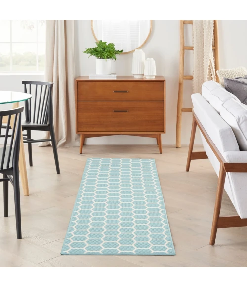 Nourison Twist Reversible Aqua TWS01 6 ft. Rect. Rug