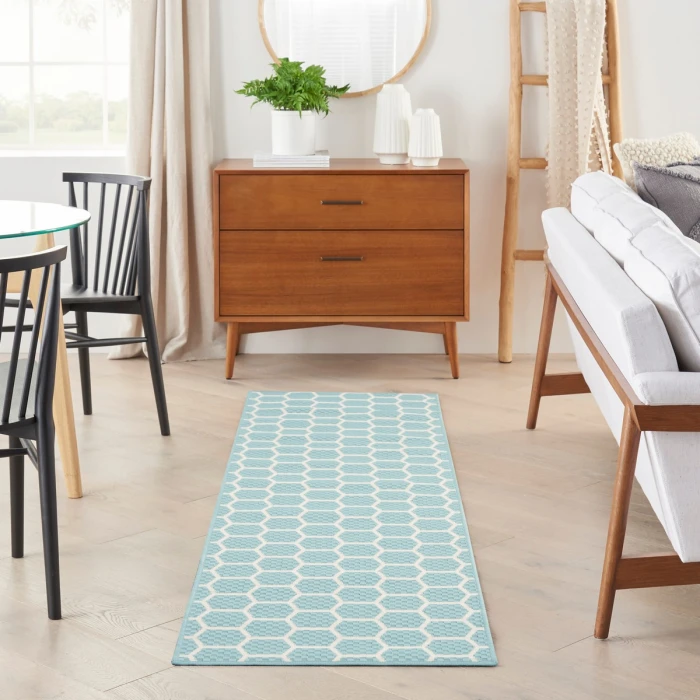 Nourison Twist Reversible Aqua TWS01 6 ft. Rect. Rug