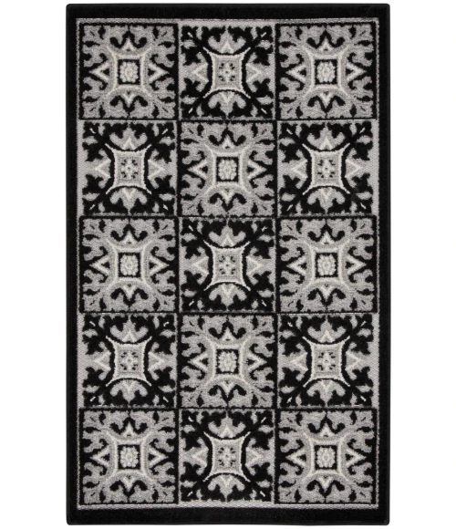 Nourison Aloha Black White ALH34 2 ft. 8 in. X 4 ft. Rectangle Rug