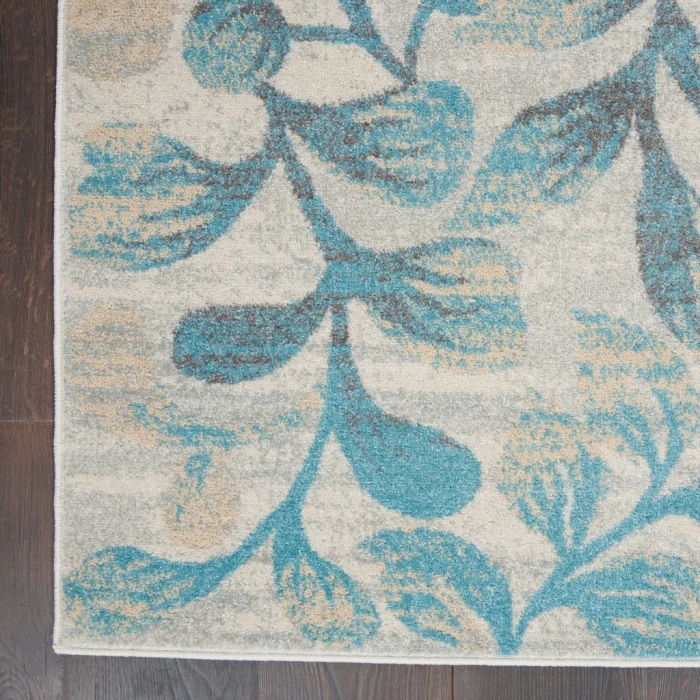 Nourison Tranquil Area Rug TRA03-Ivory/Turquoise