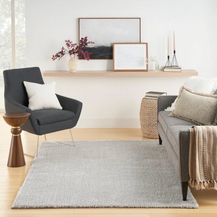 Nourison Pacific Shag Area Rug PCS01 Silver