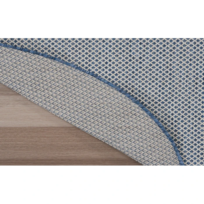 Nourison Courtyard Ivory Blue COU01 5 ft. Round Rug