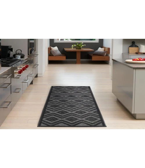 Nourison Versatile Charcoal Black NRV01 2 ft. X 6 ft. Rectangle Rug